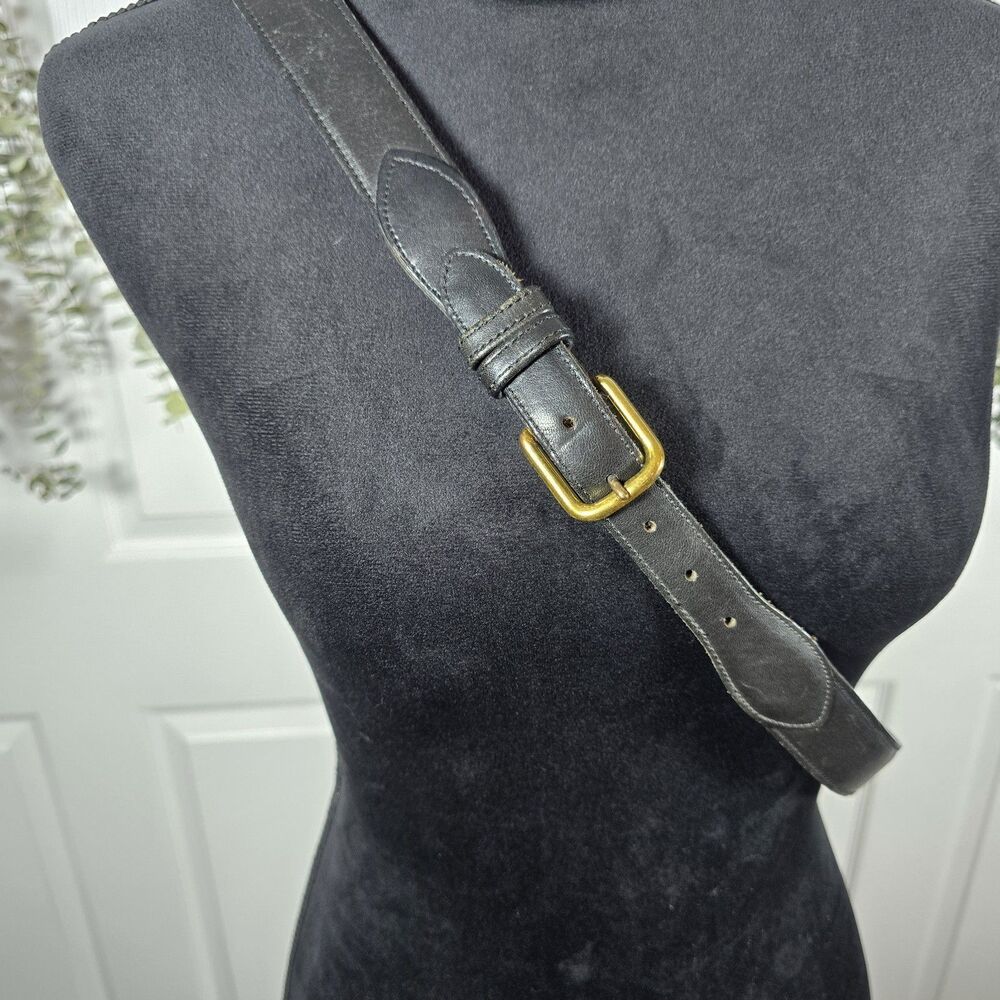 Dockers Mens Black Cowhide Leather Size 40 Gold Buckle